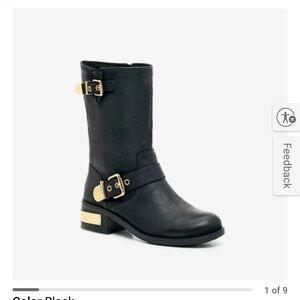 Vince Camuto Winchell Leather Moto Boots